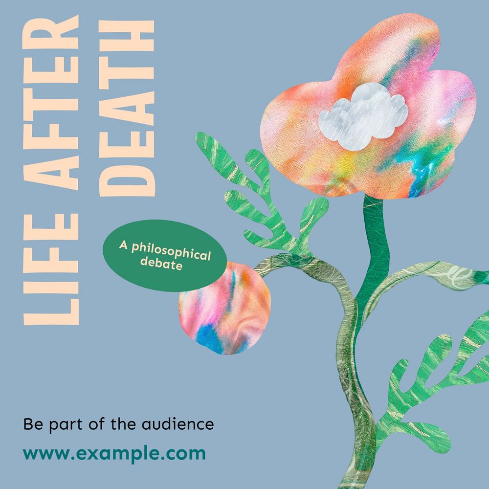 Life after death Instagram post template, editable design