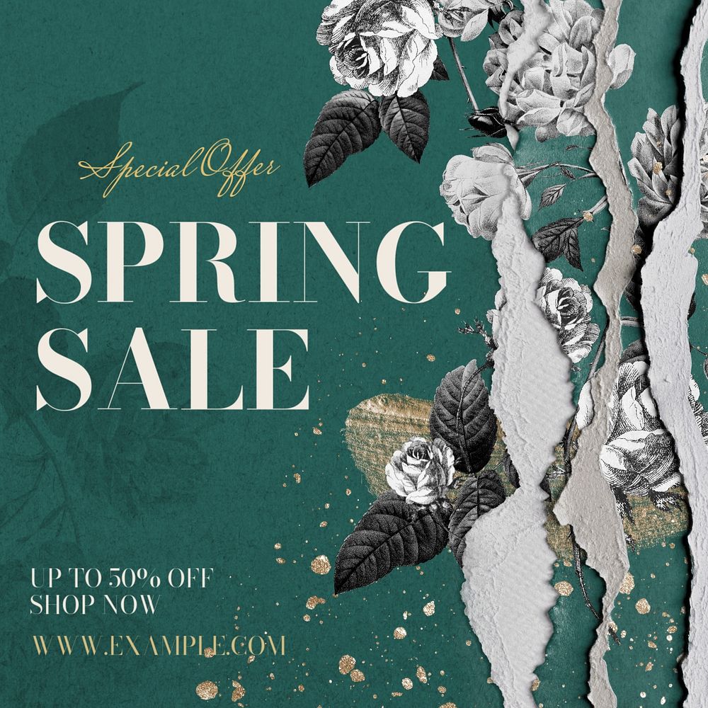 Spring sale Instagram post template, editable design