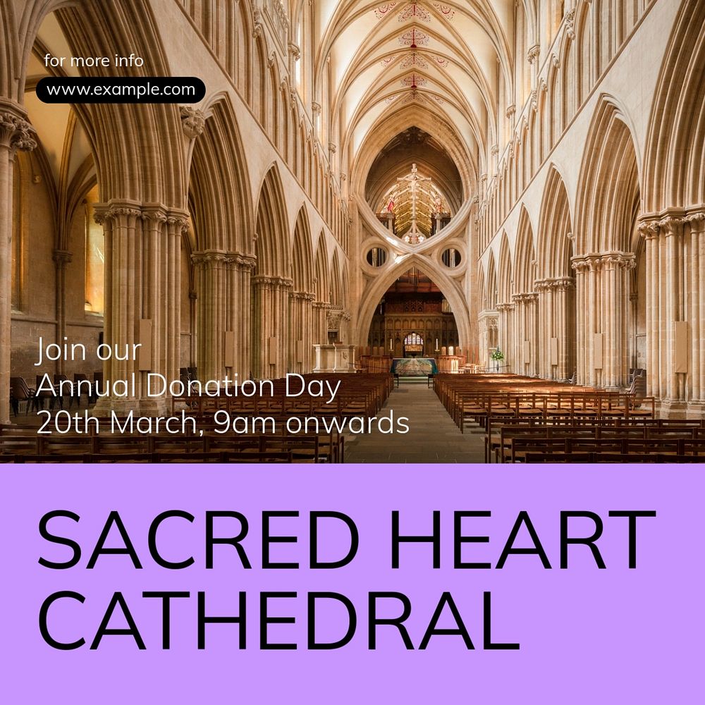 Cathedral Instagram post template, editable text