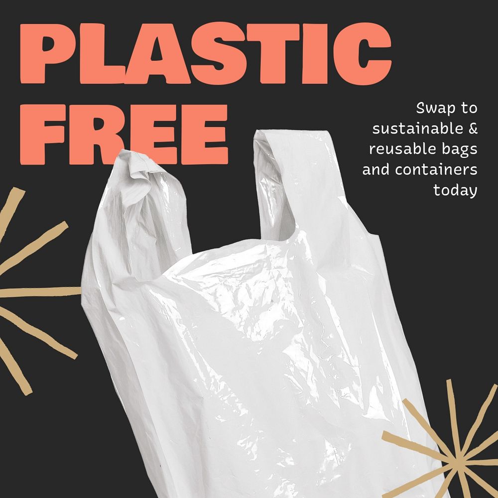 Plastic free Instagram post template, editable design