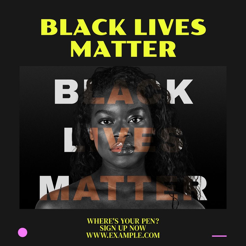 Black lives matter Instagram post template, editable design