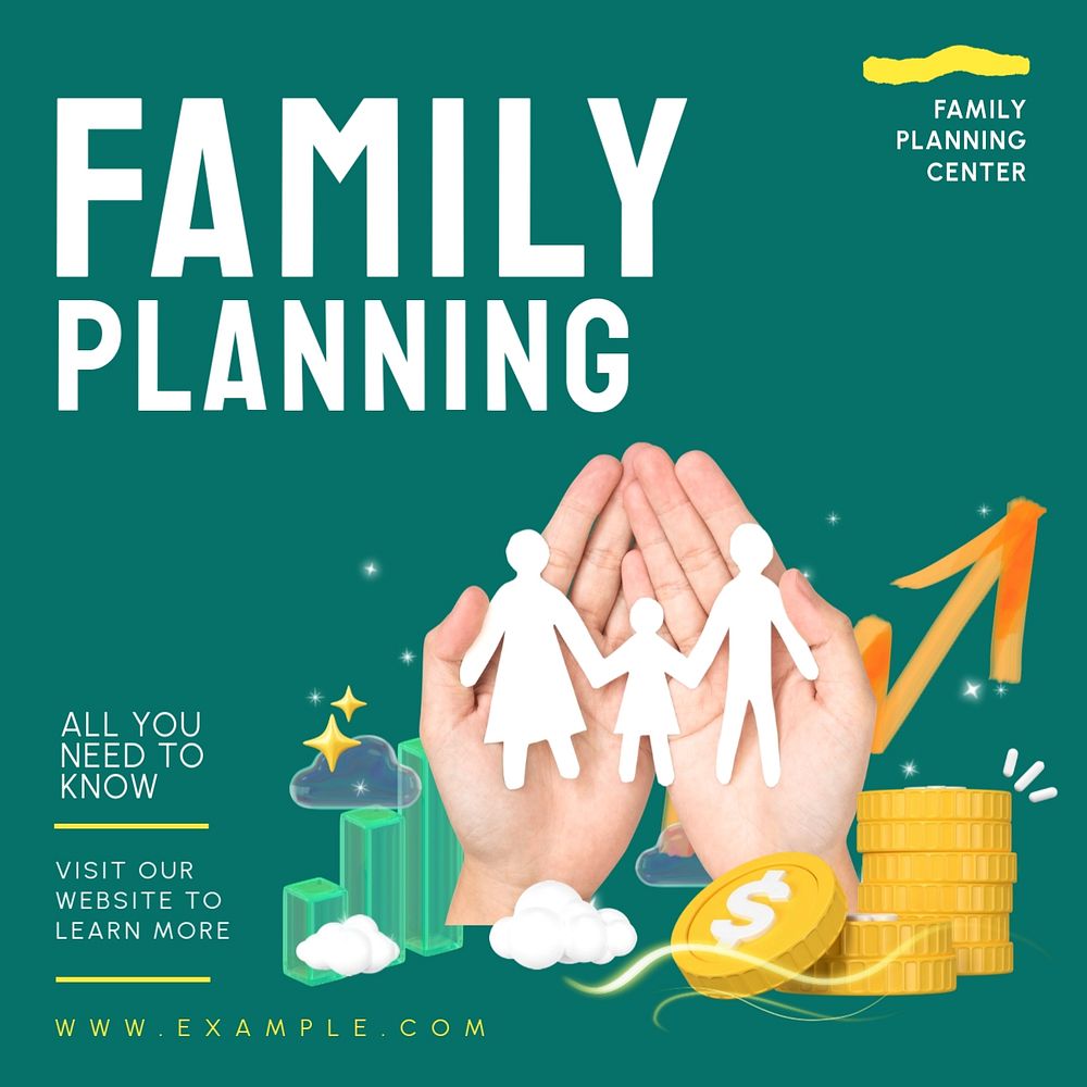 Family planning Instagram post template, editable design