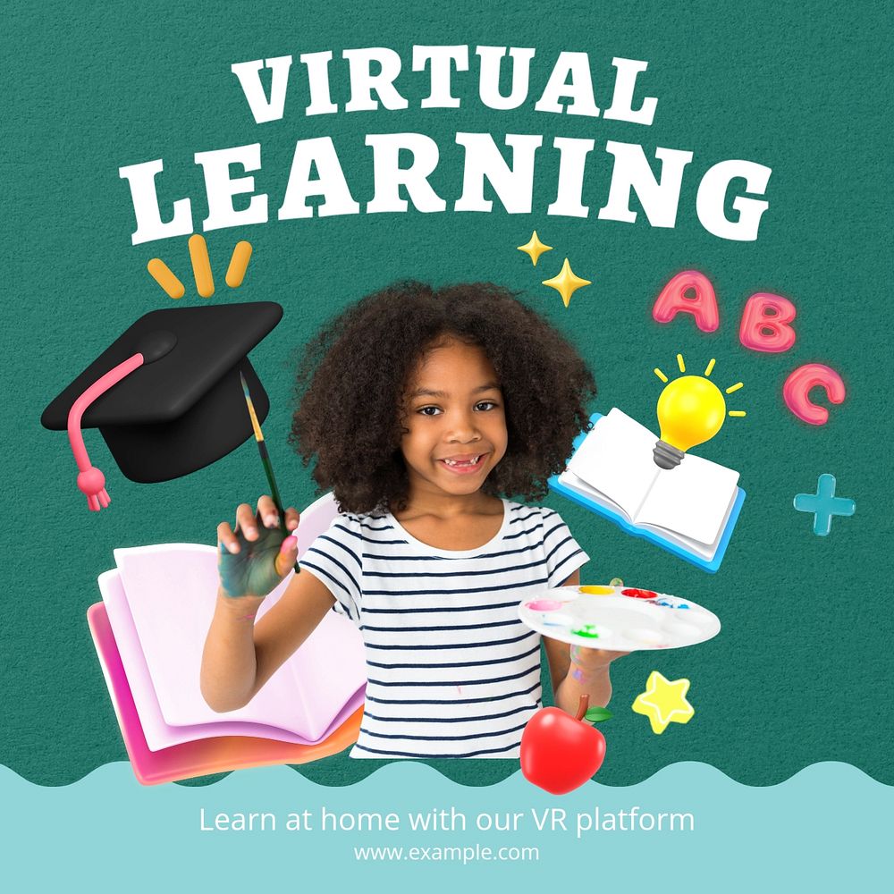 Virtual learning Instagram post template