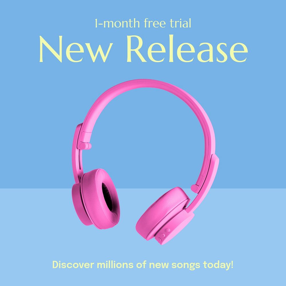 Music release Instagram post template, editable design