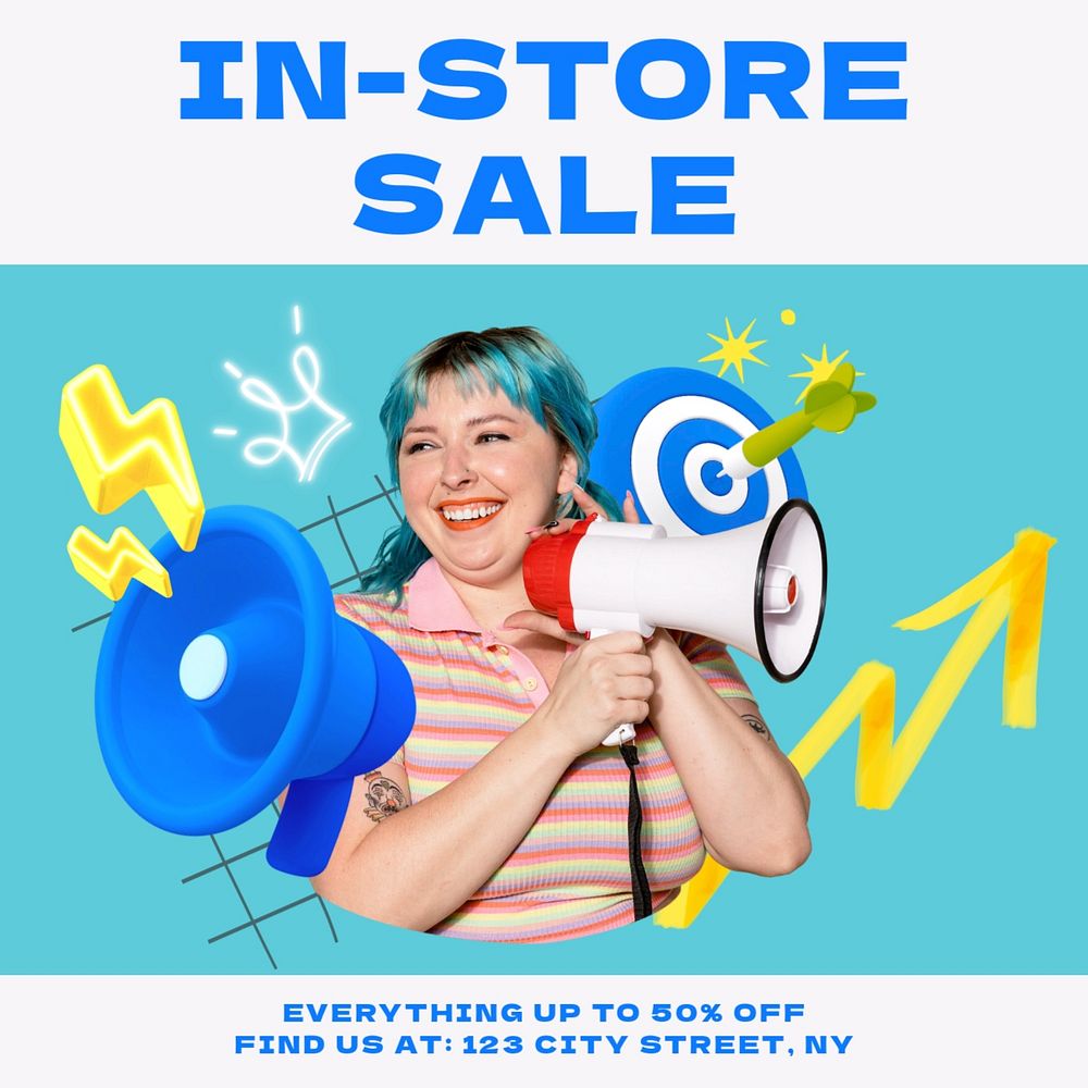 In-store sale Instagram post template, editable design