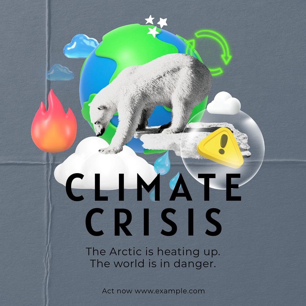 Climate crisis environment template, editable design