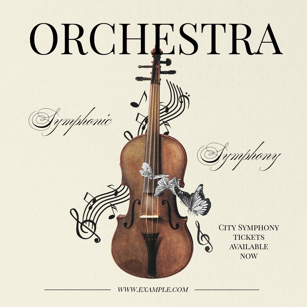 Orchestra Instagram post template, editable text