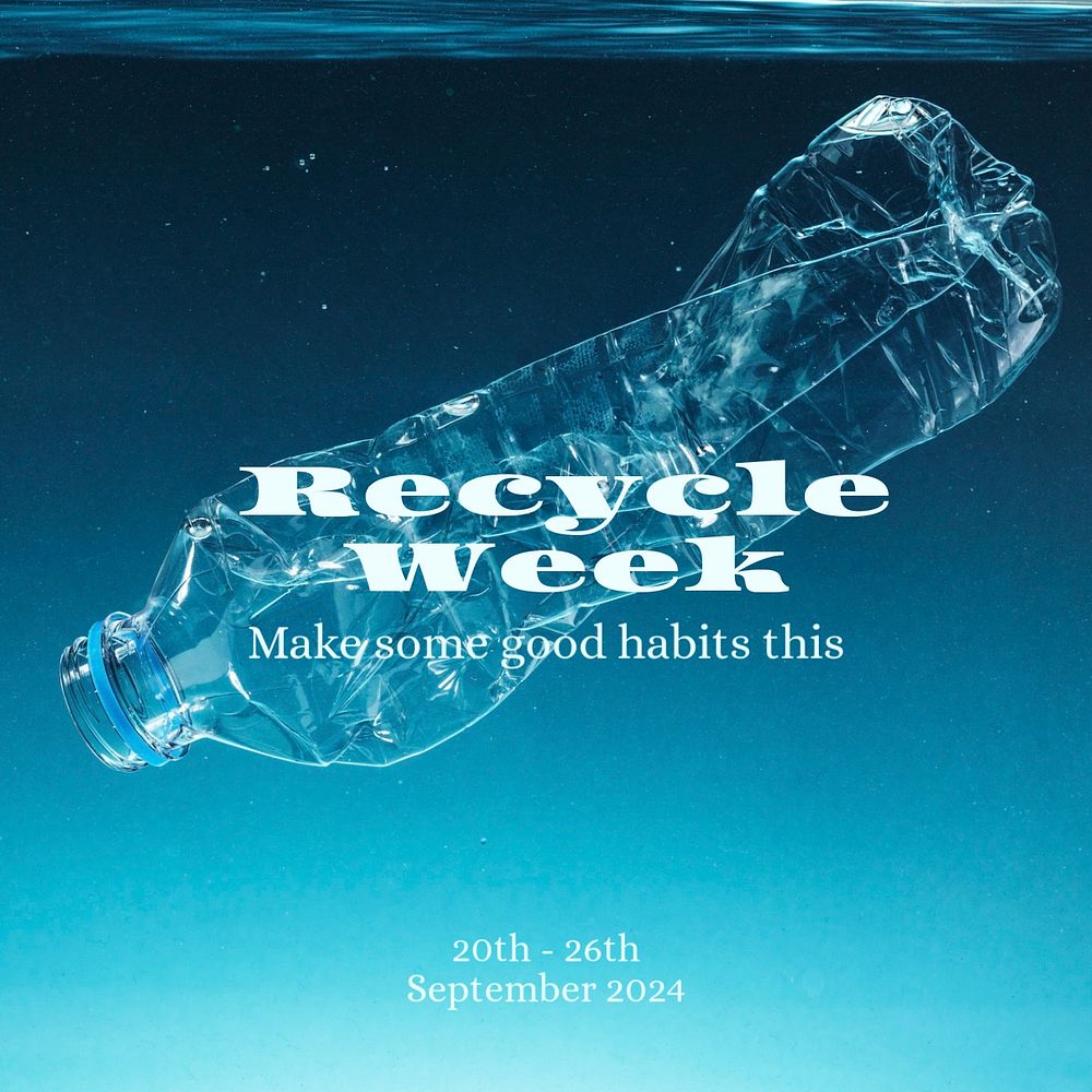 Recycle week Instagram post template, editable design