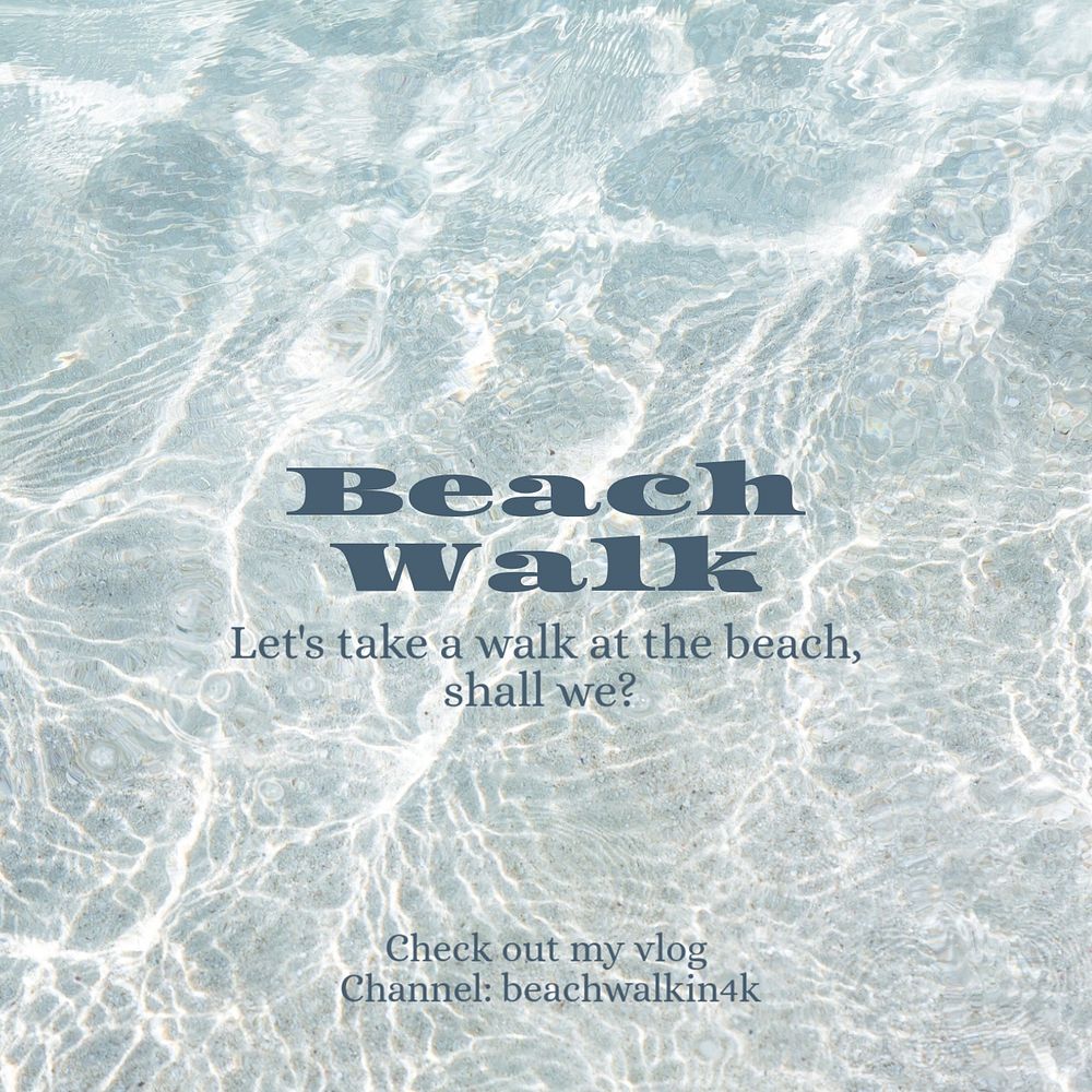 Beach Walk Instagram post template, editable design