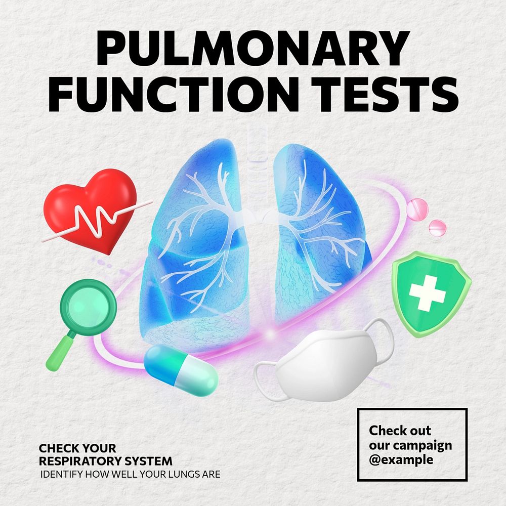 Lungs check-up Facebook post template, editable design