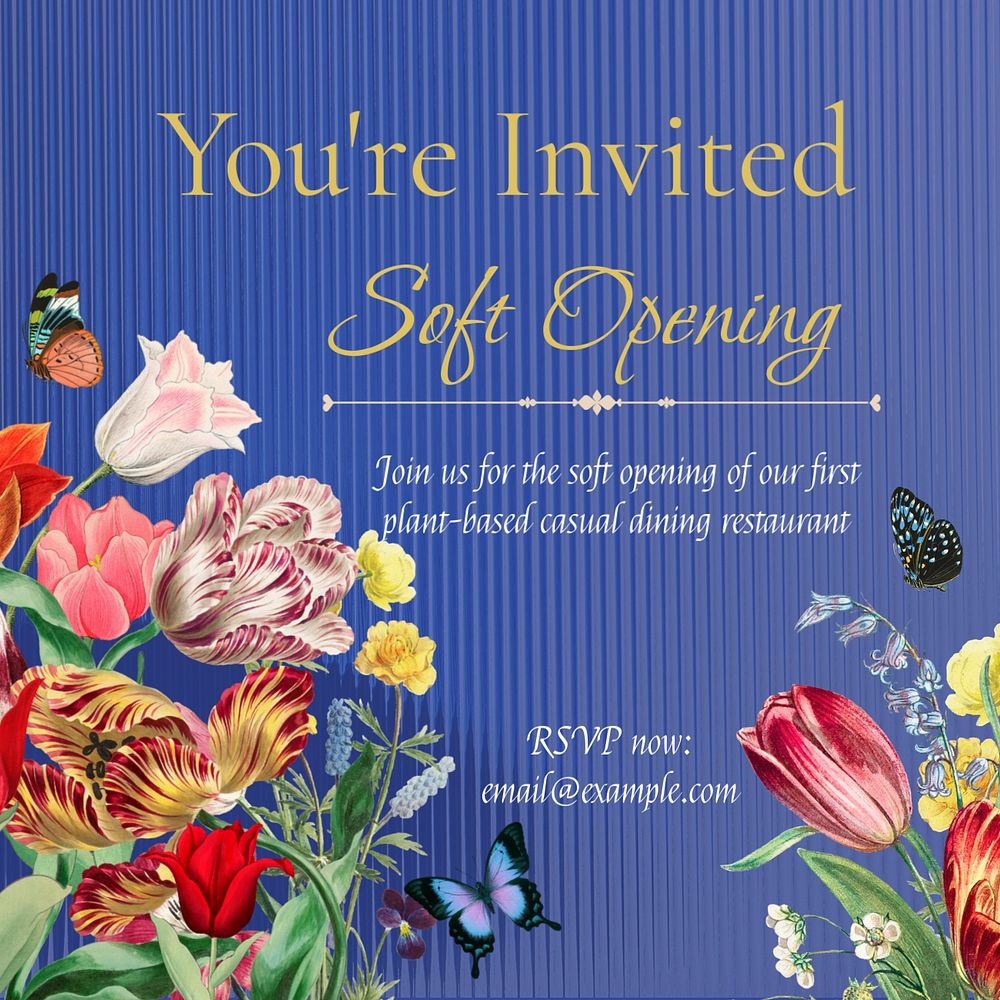 You're invited Facebook post template, editable design