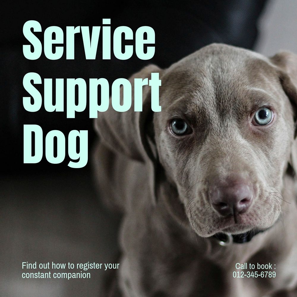 Service support dog Instagram post template, editable text