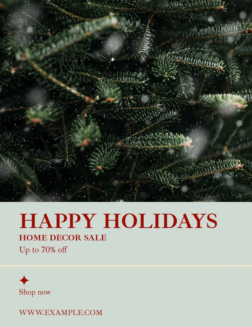 Happy holidays flyer template, editable text & design