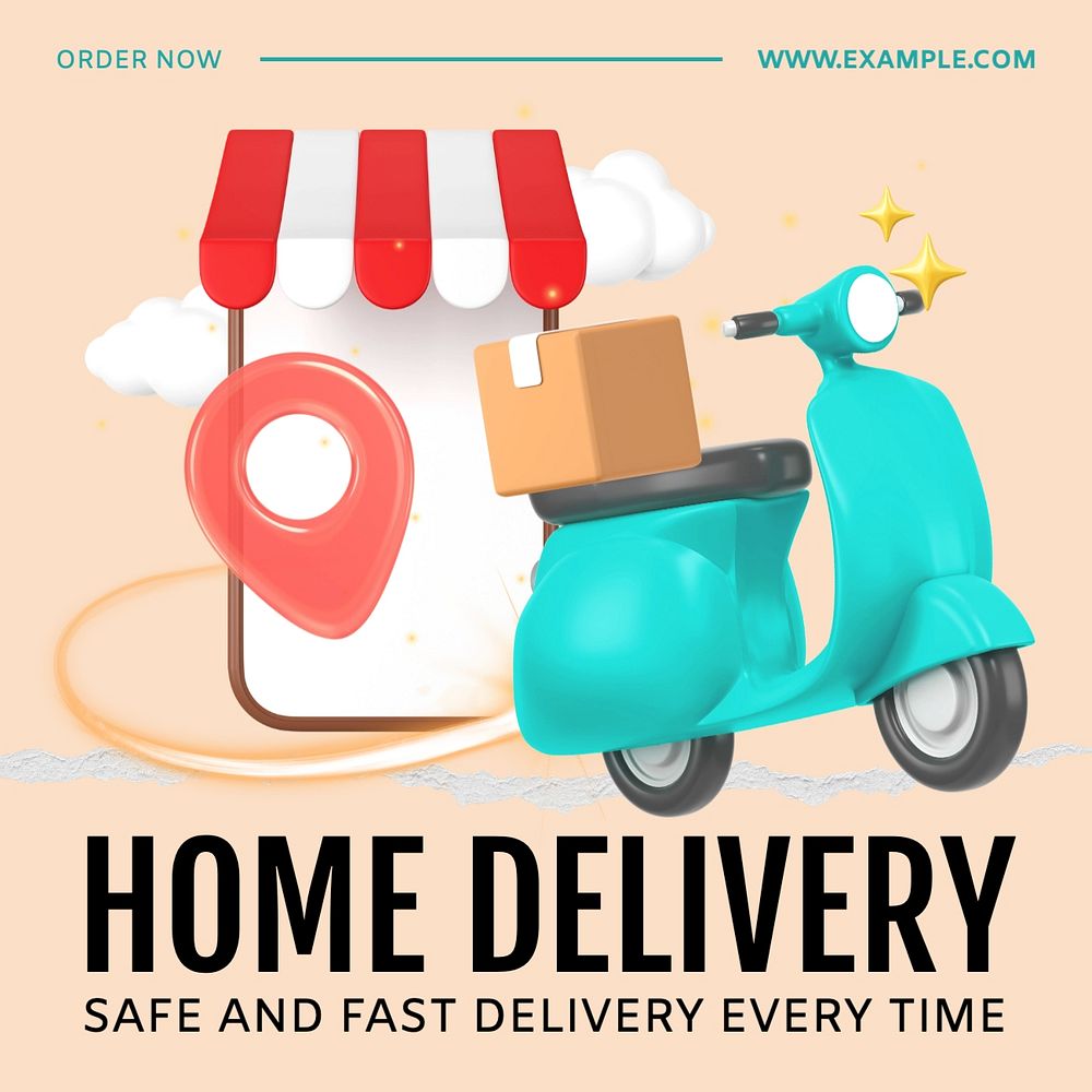 Delivery service Instagram post template