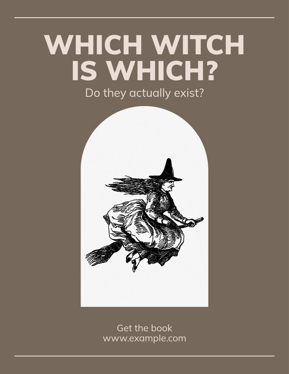 Witches flyer template, editable text