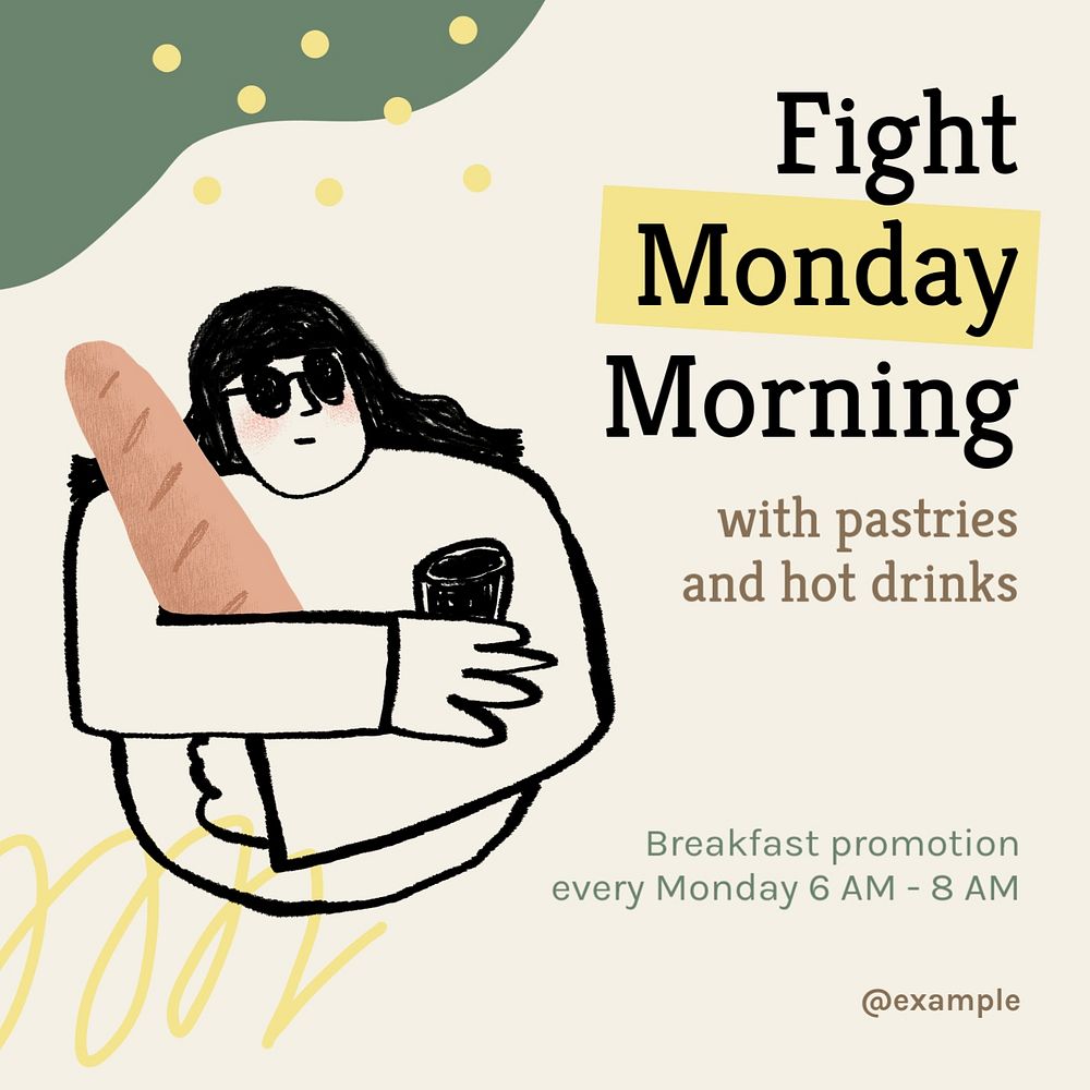 Monday morning Instagram post template, editable design