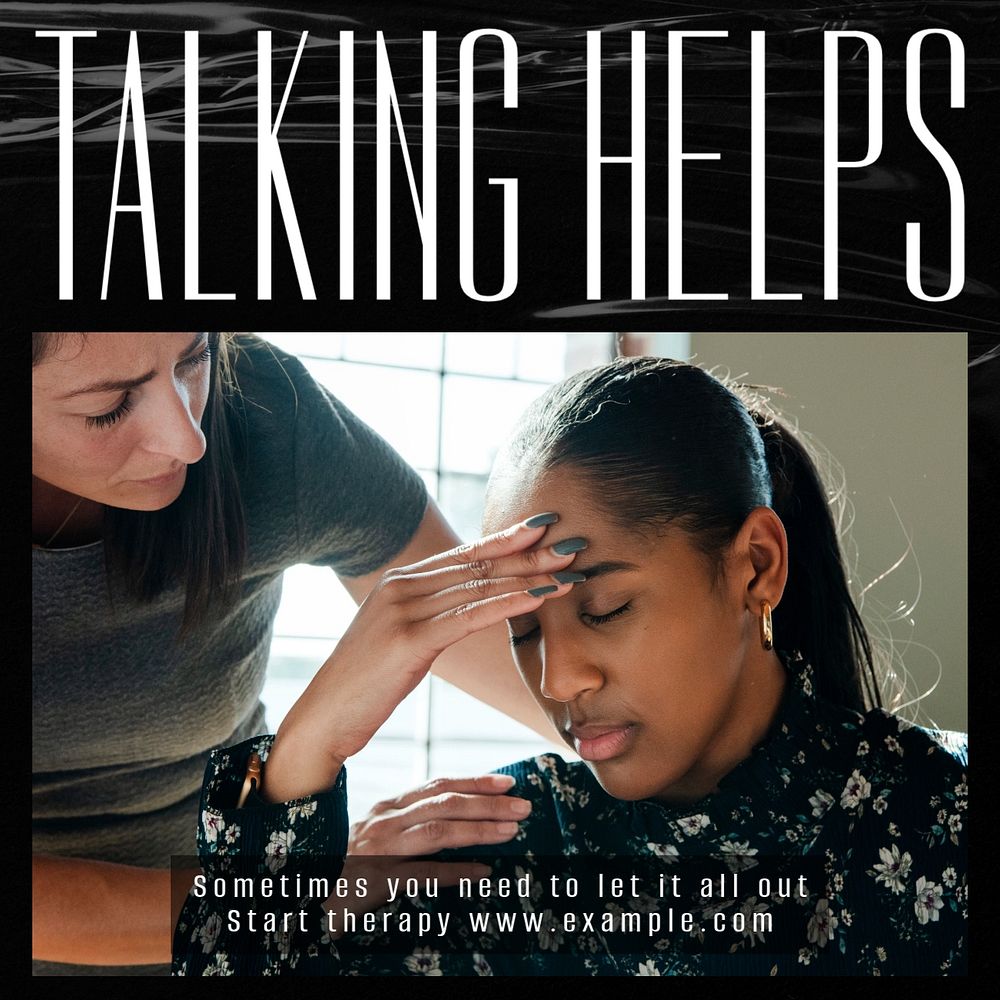 Talking therapy Instagram post template, editable design