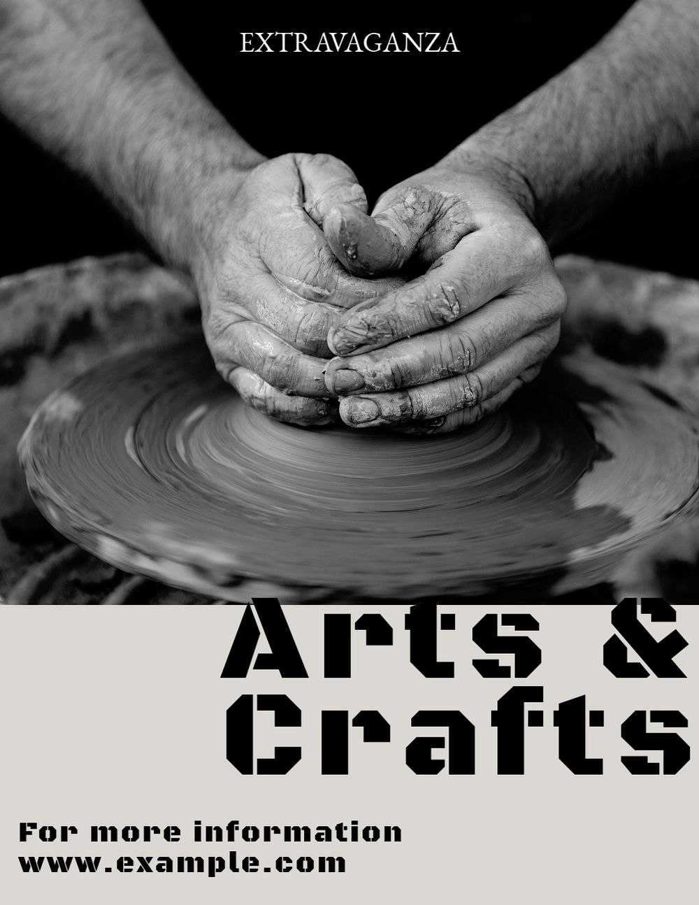 Arts & crafts event flyer template, editable text