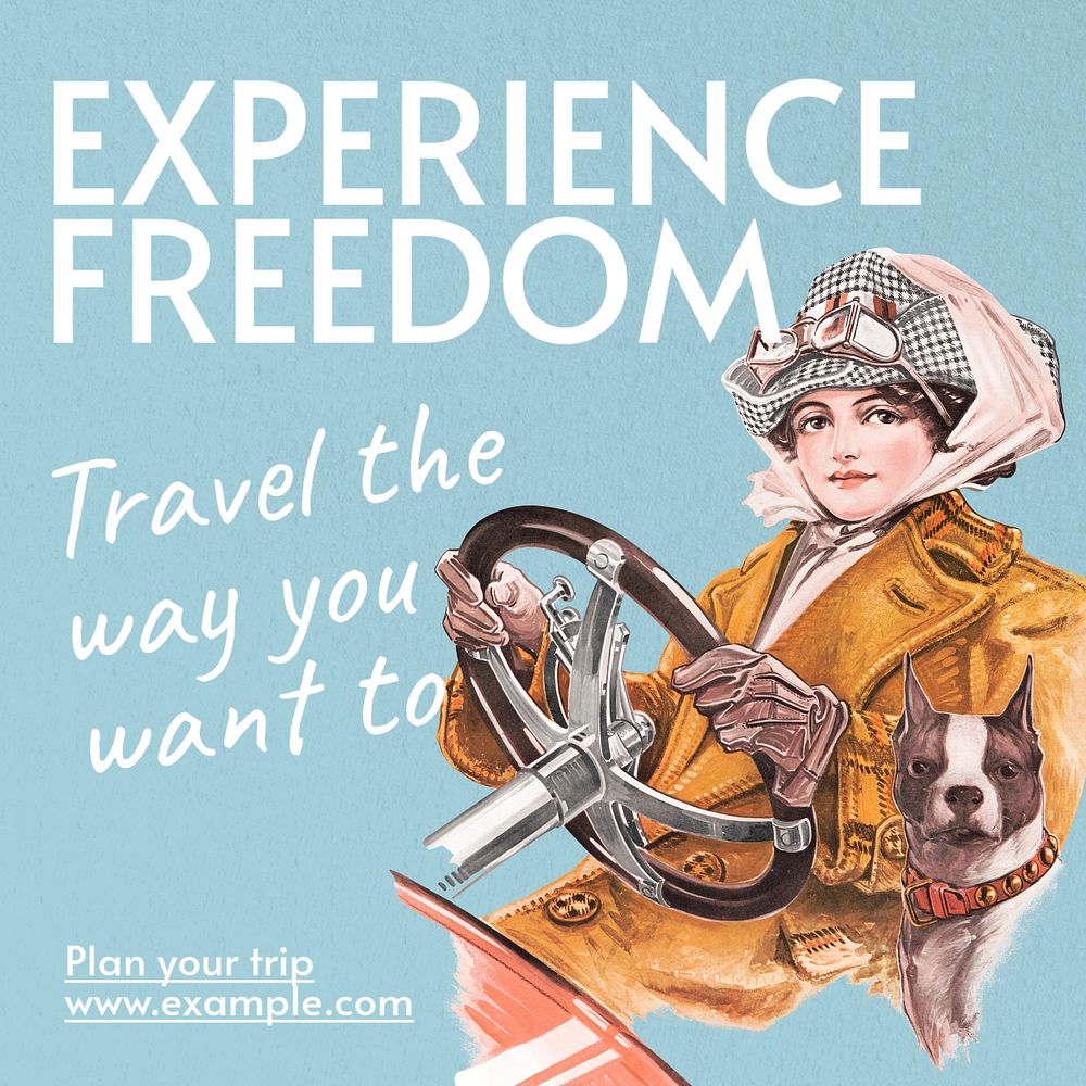 Travel Instagram post template, editable design