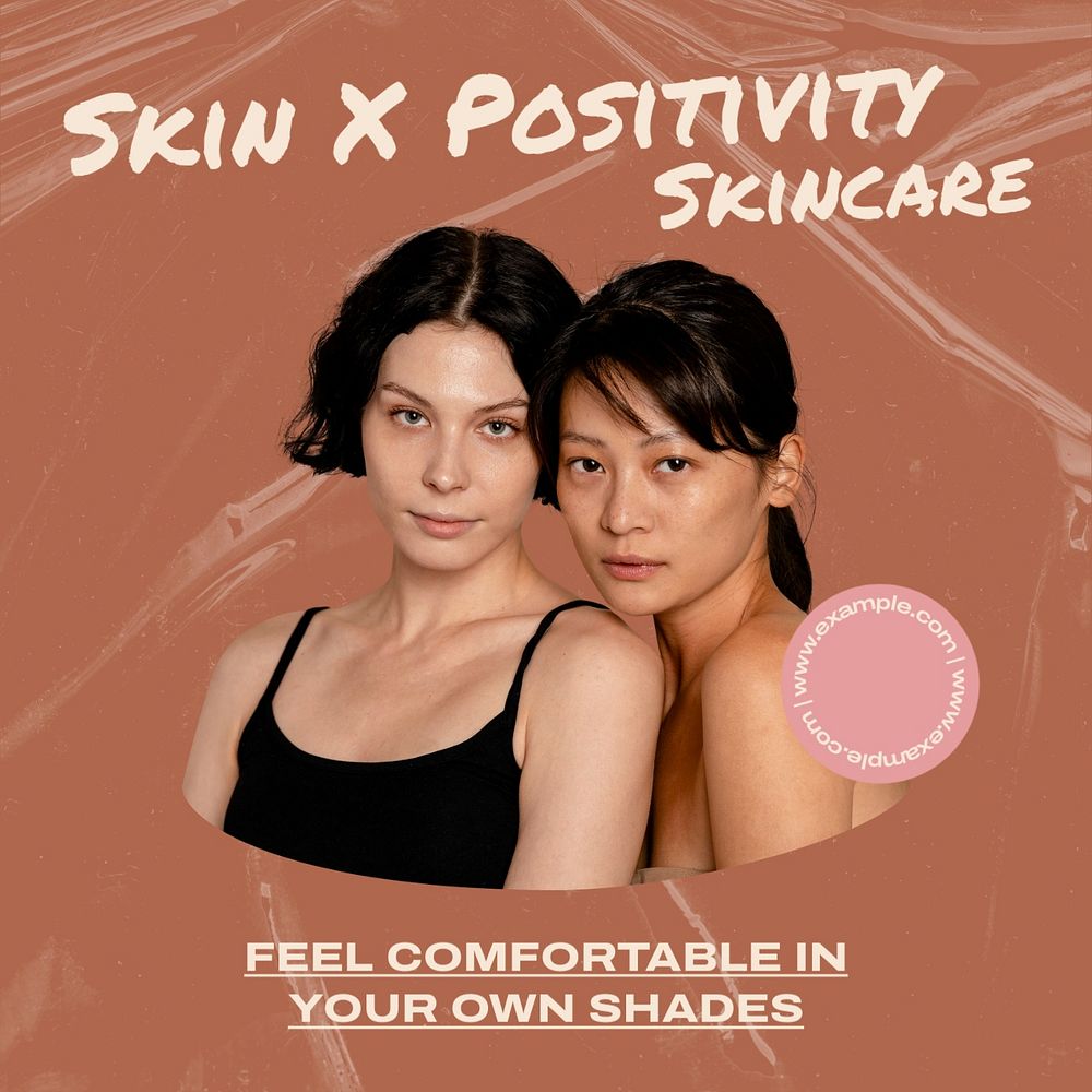 Skincare ads Instagram post template, editable design