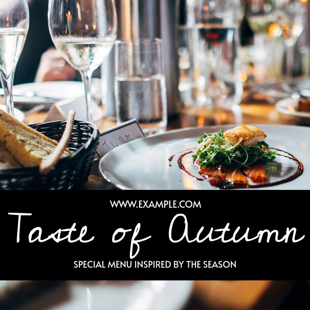 Autumn menu Instagram post template, editable text