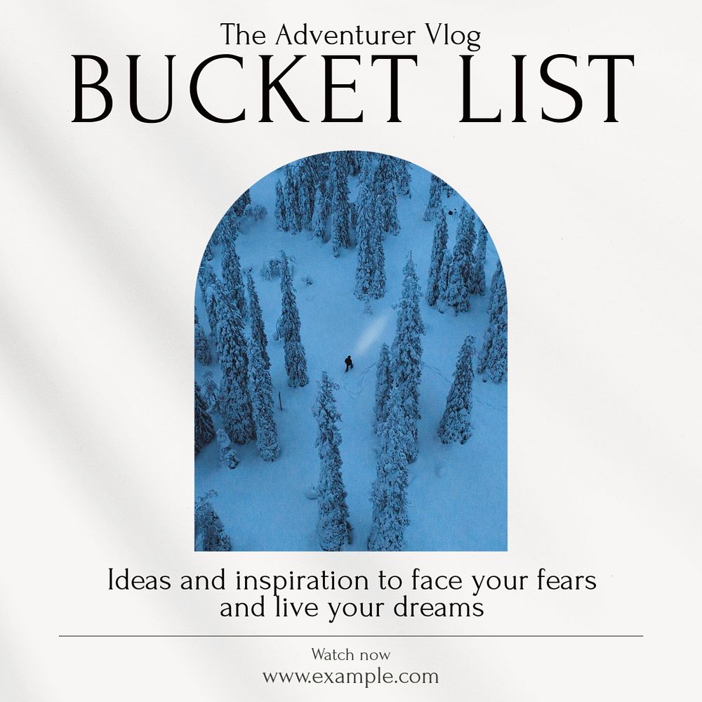 Bucket list social media template, editable design