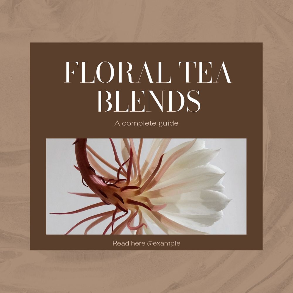 Floral tea blends Instagram post template, editable text