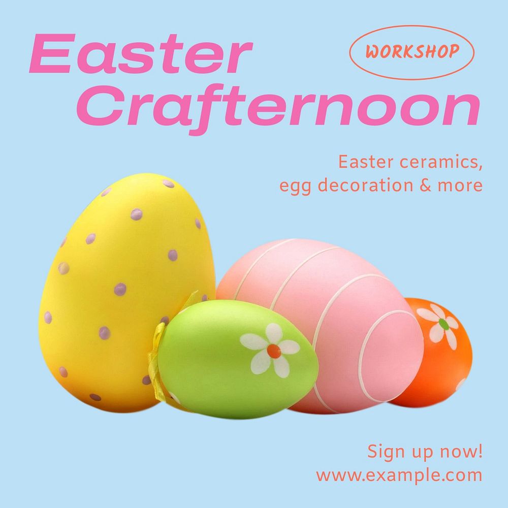 Easter crafts Instagram post template, editable design