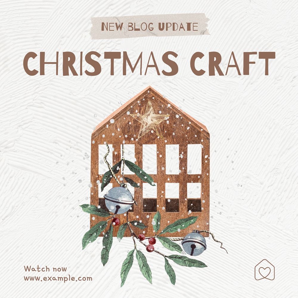 Christmas craft Instagram post template, editable design