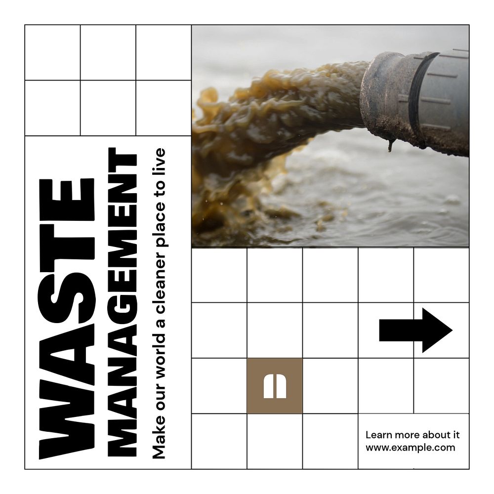 Waste management Instagram post template, editable design