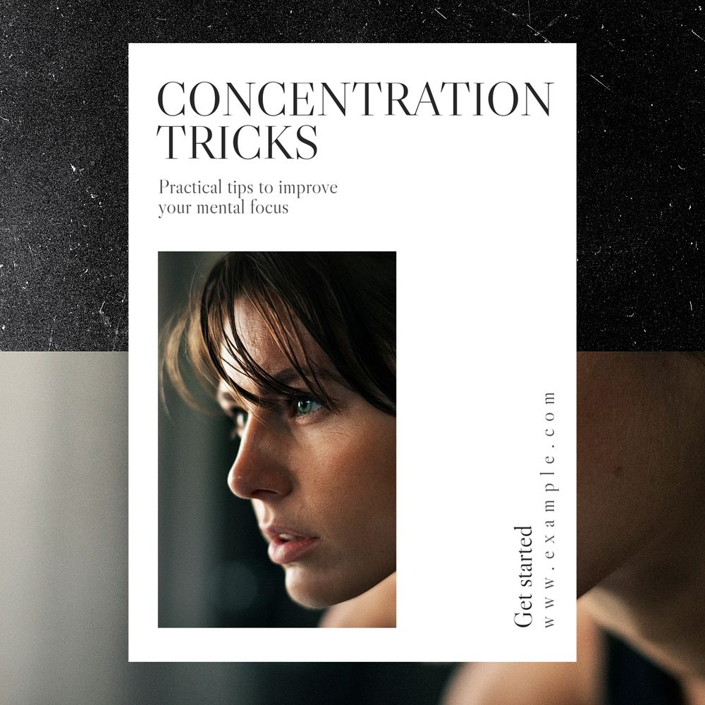 Concentration tricks Instagram post template, editable text