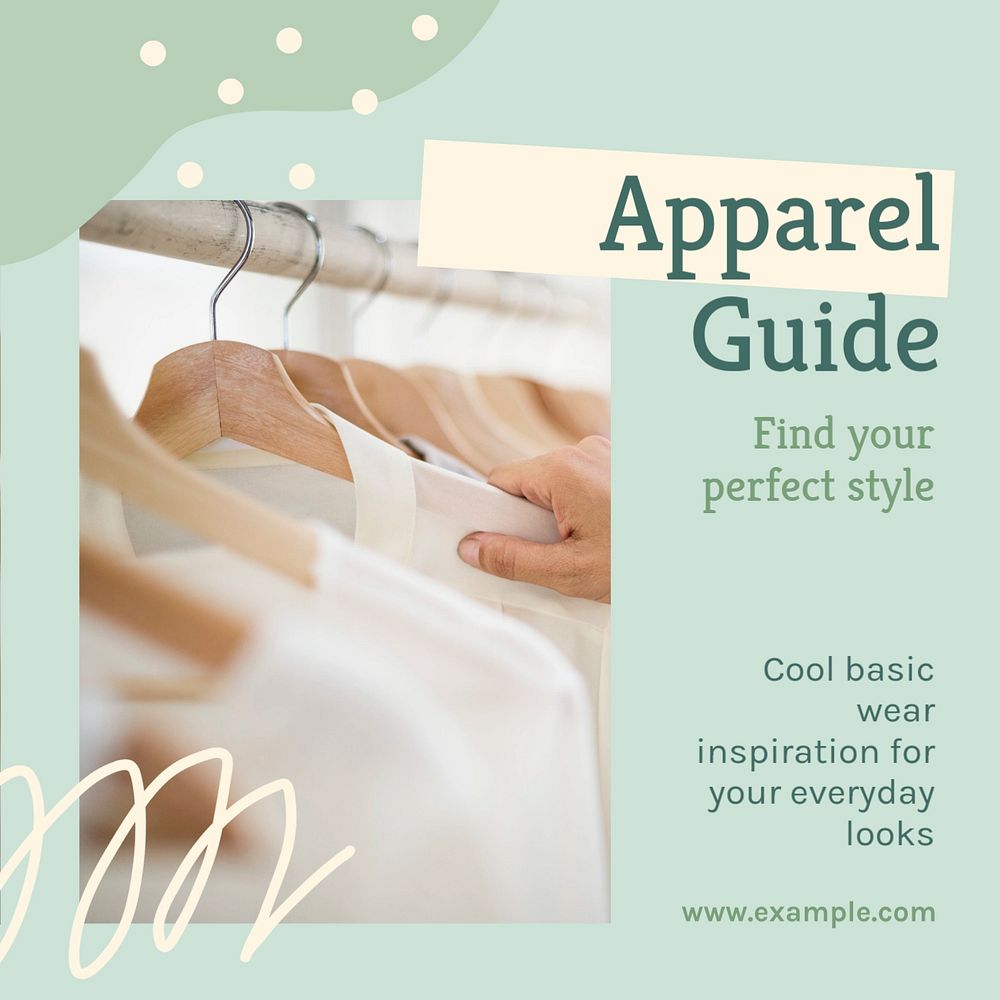 Apparel guide Instagram post template, editable text