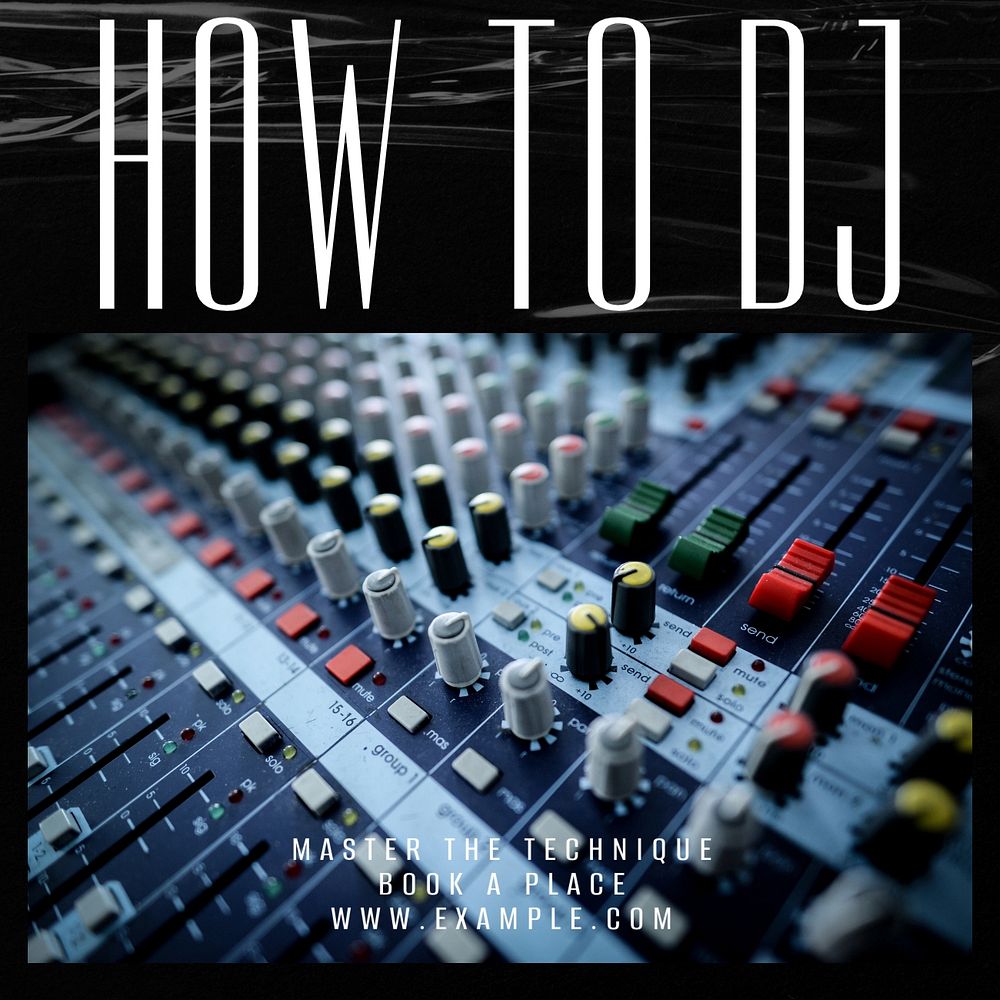 DJ masterclass Instagram post template, editable design