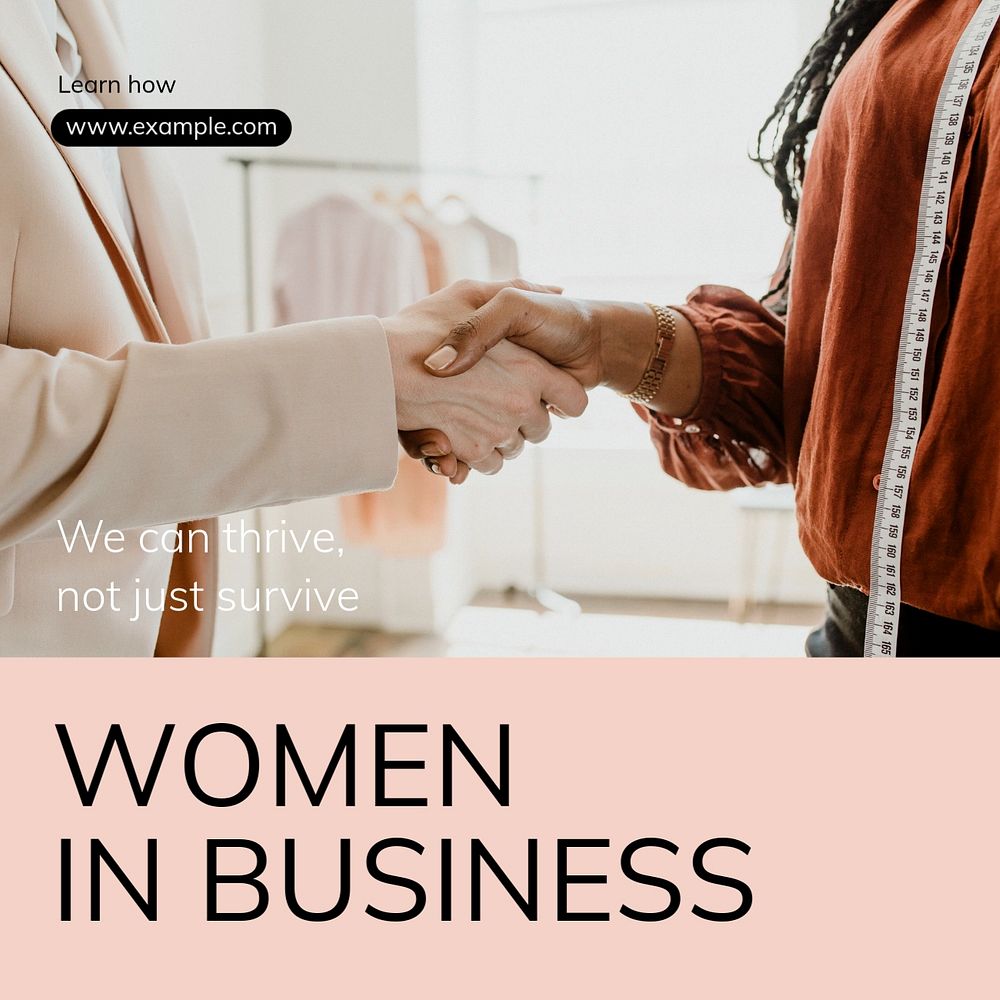 Women in business Instagram post template, editable text