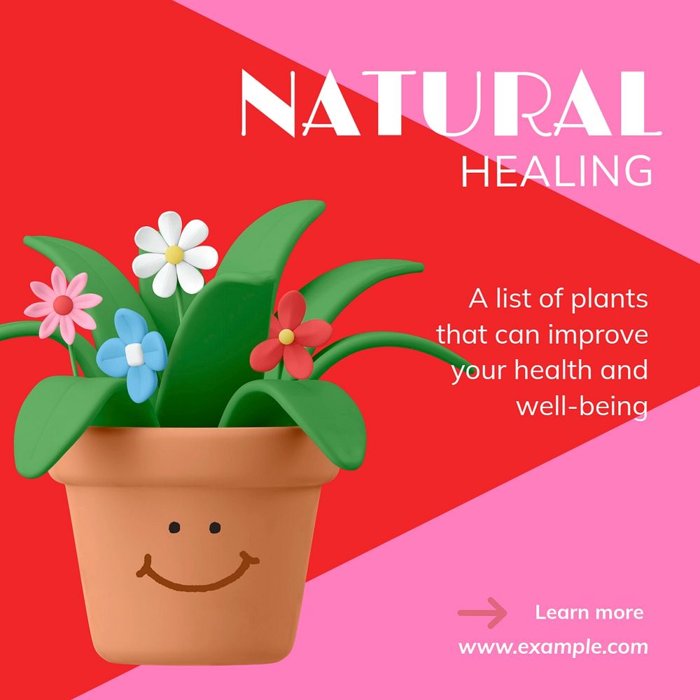 Natural healing Instagram post template, editable text