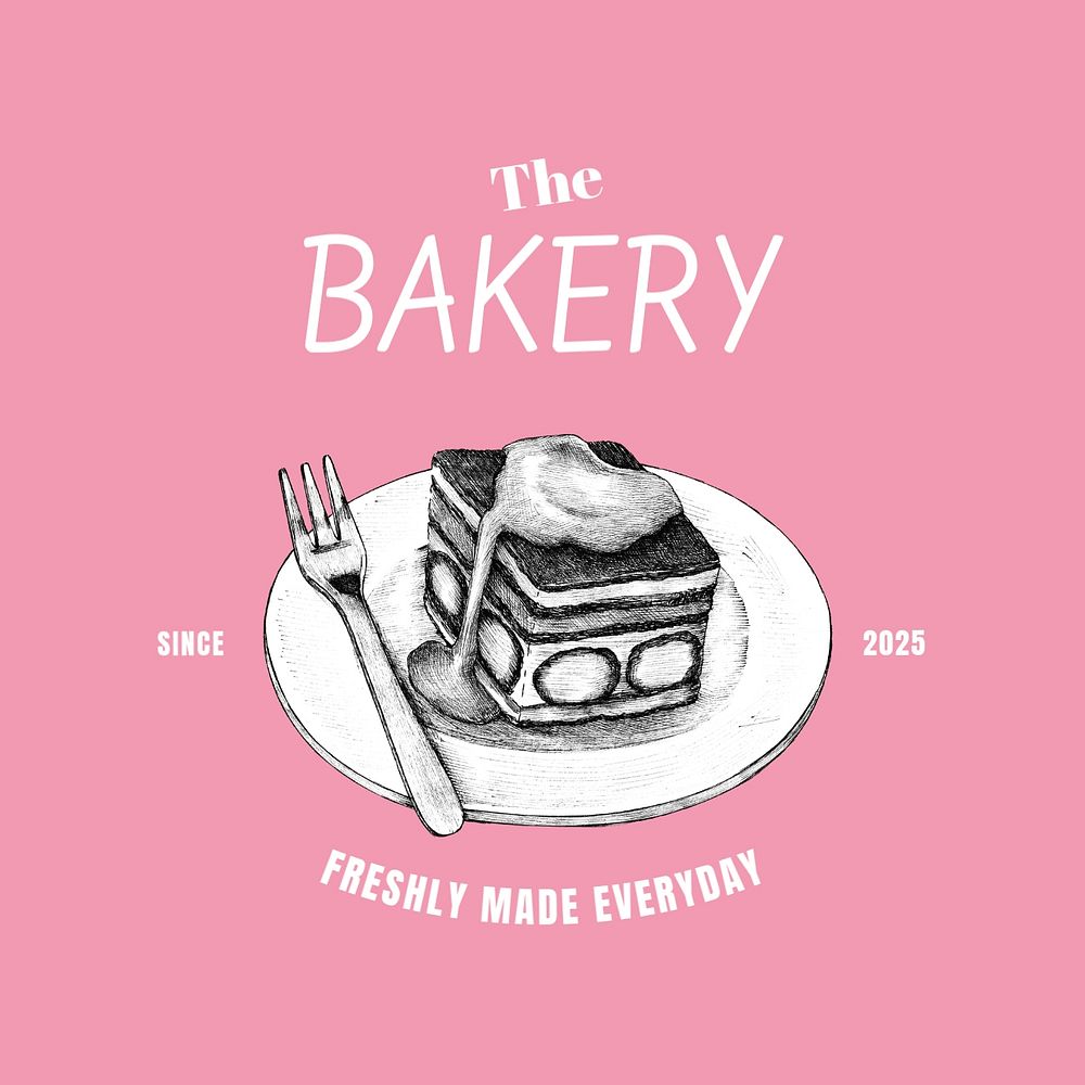 Vintage bakery  logo template, editable design