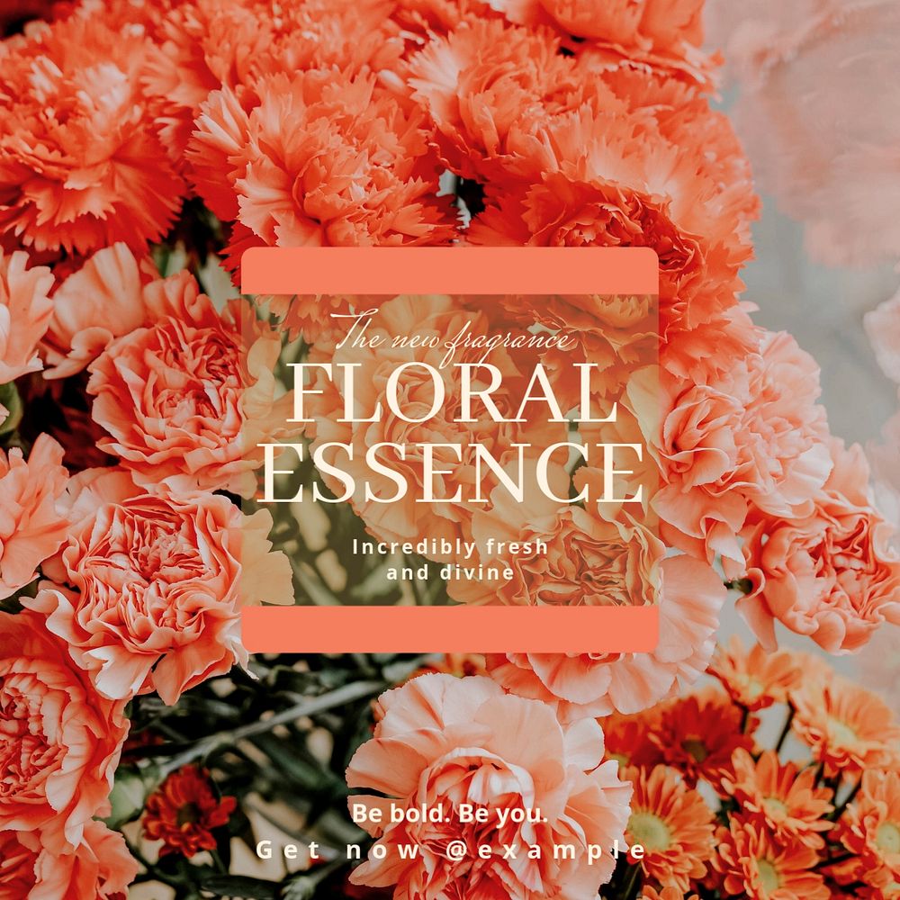 Floral essence Instagram post template, editable text