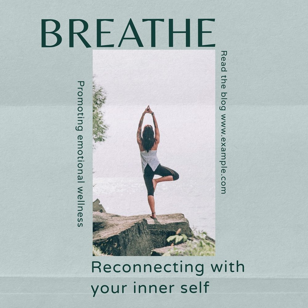 Breathe Instagram post template, editable text