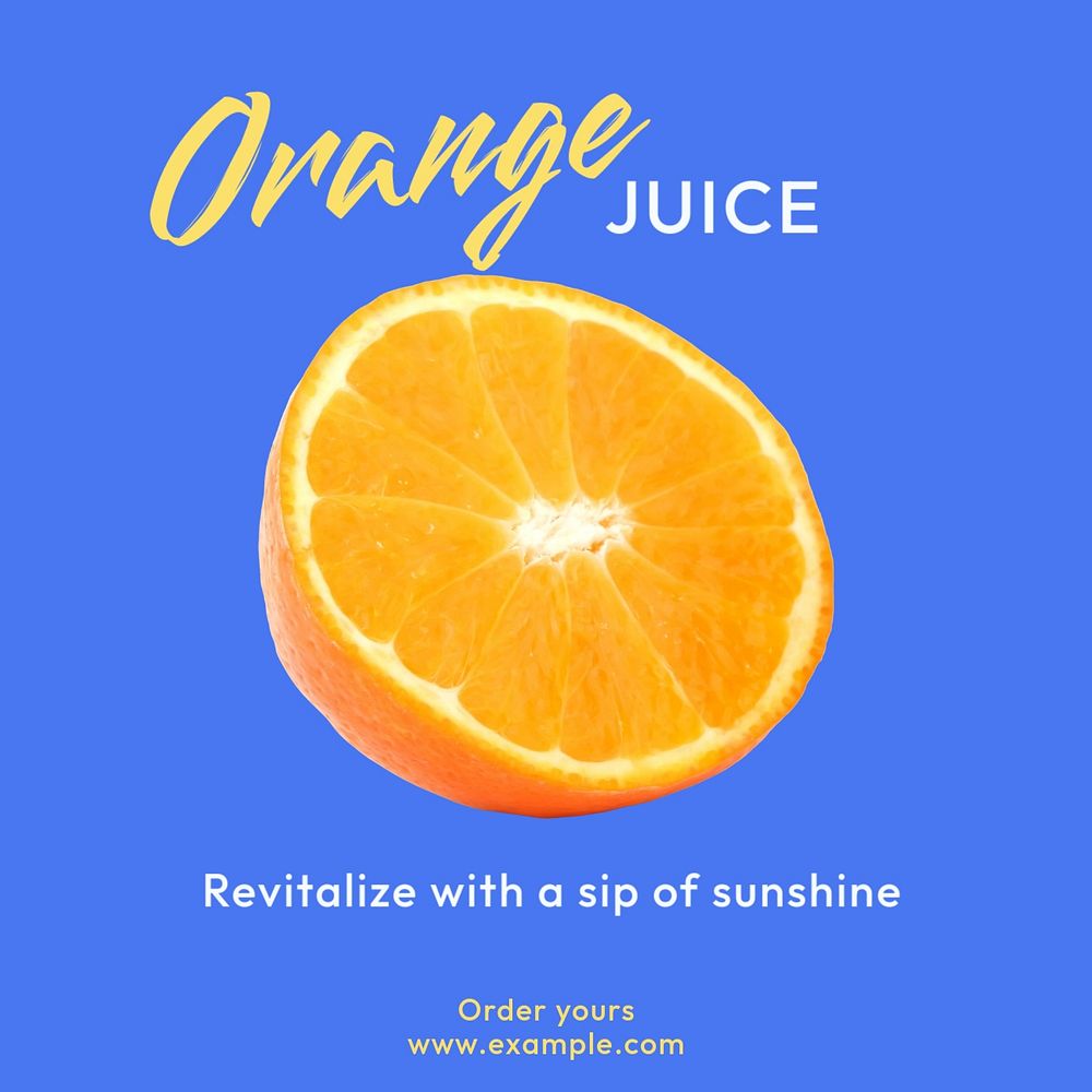 Orange juice Instagram post template, editable text