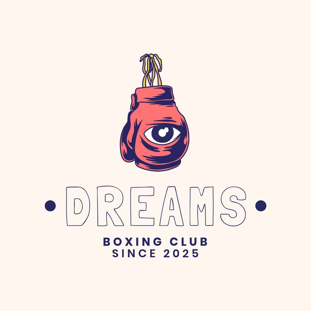 Boxing glove logo template, editable design