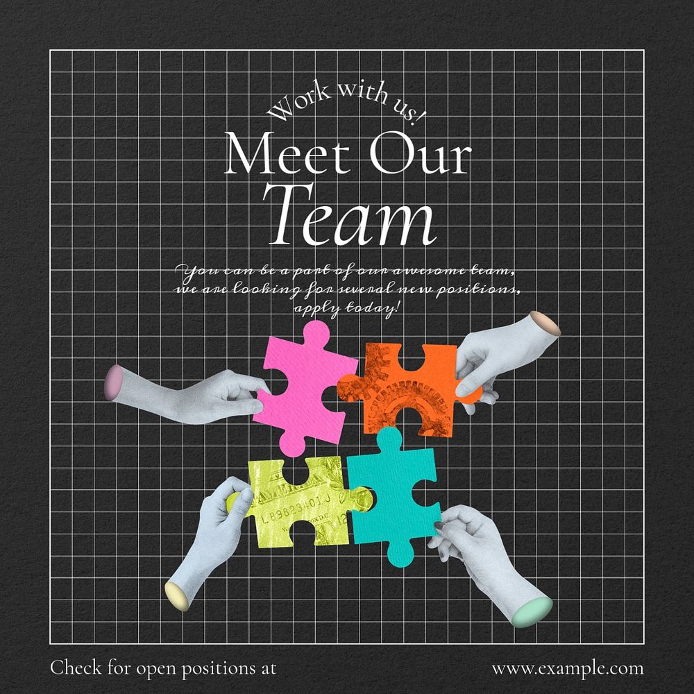 Meet our team Instagram post template, editable text