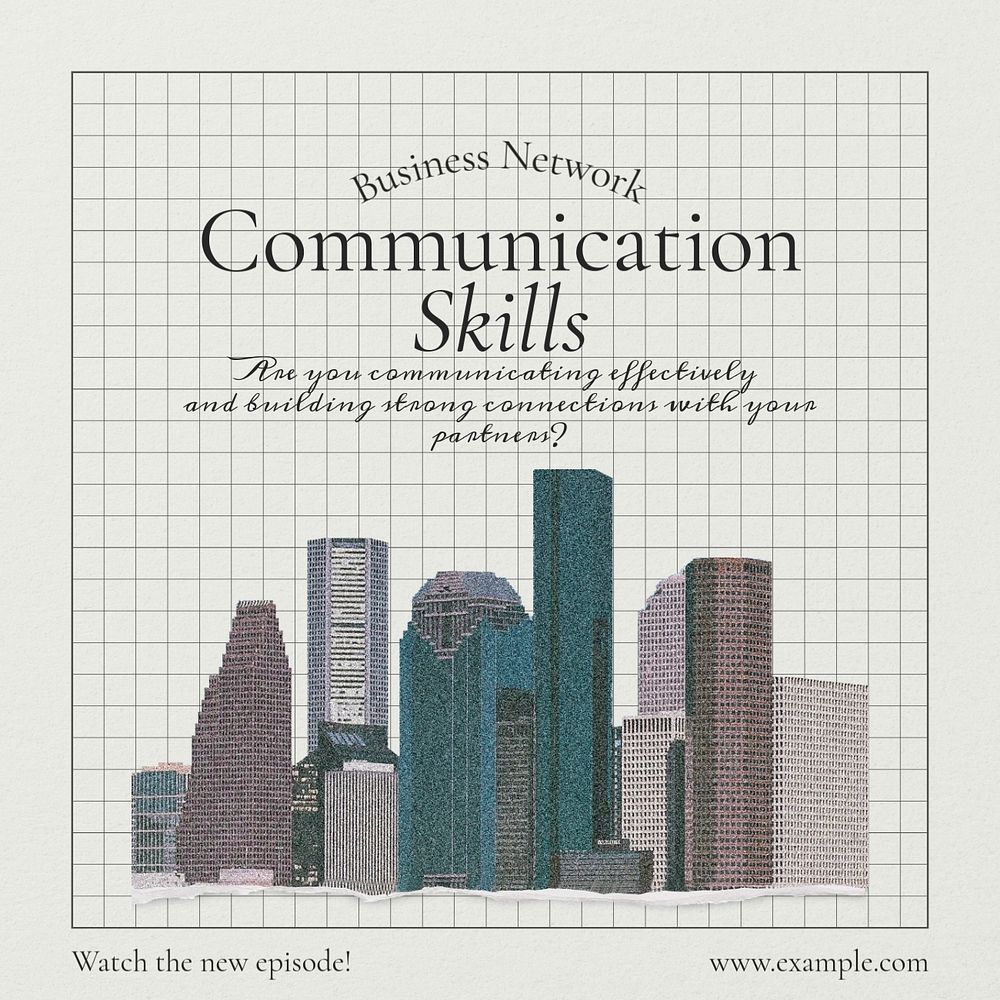 Communication skills Instagram post template, editable text