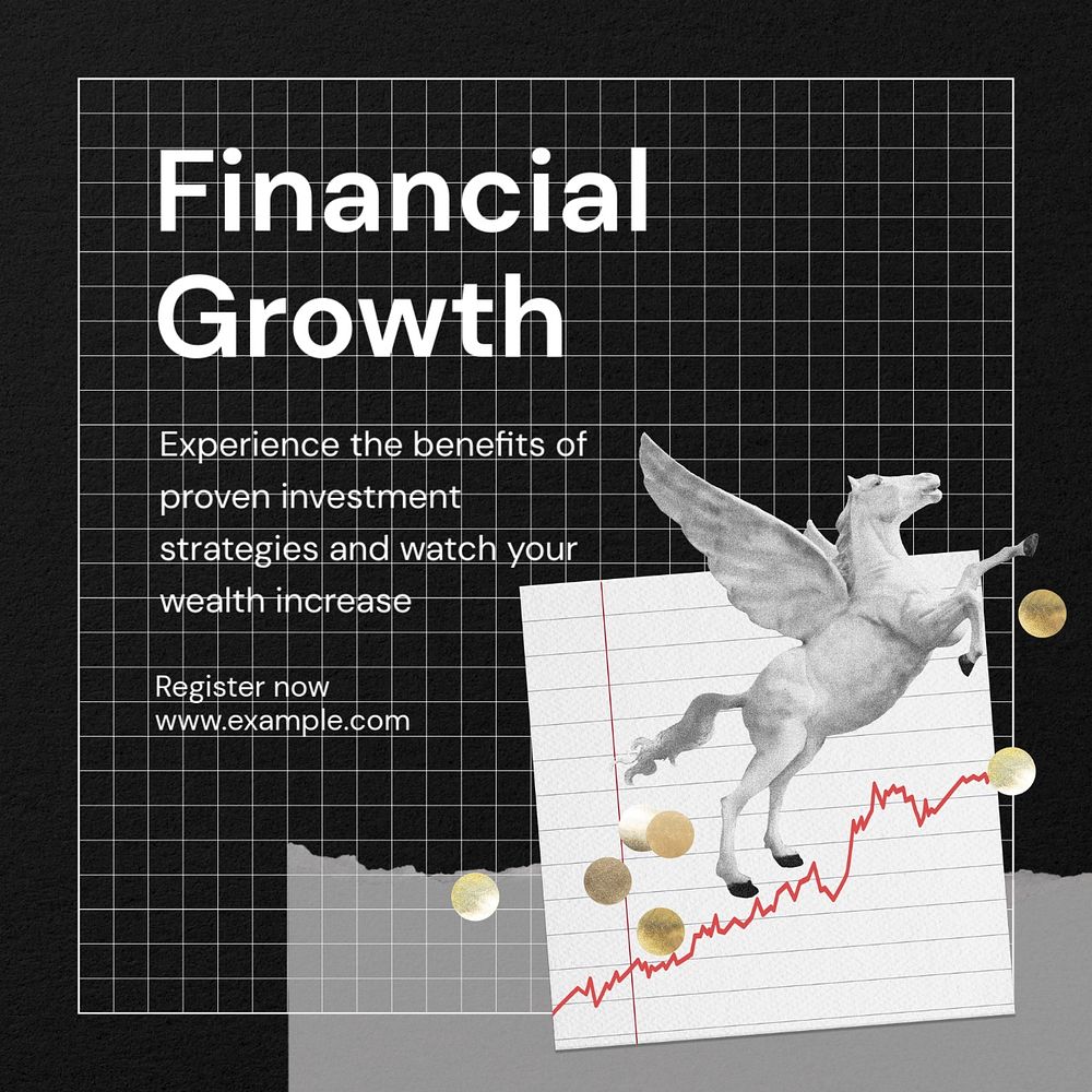 Financial growth Instagram post template, editable text