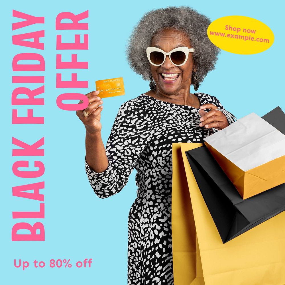 Black Friday offer Instagram post template, editable text