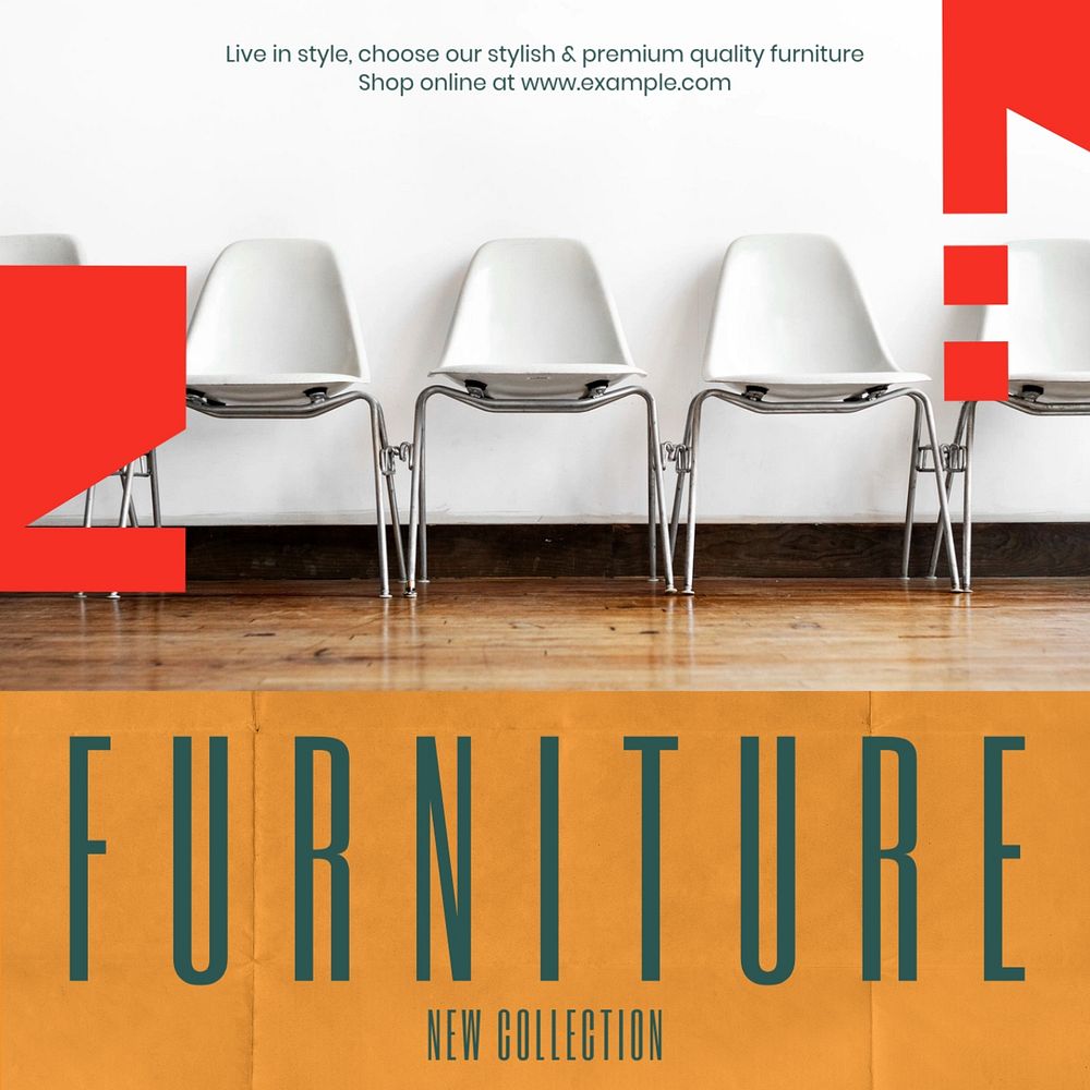 Furniture Instagram post template, editable design