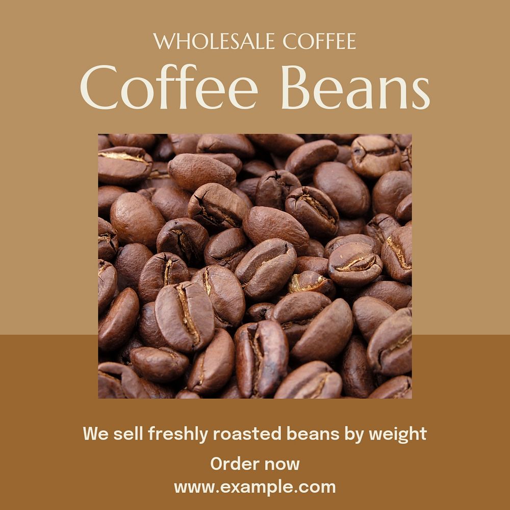 Coffee beans Instagram post template, editable text