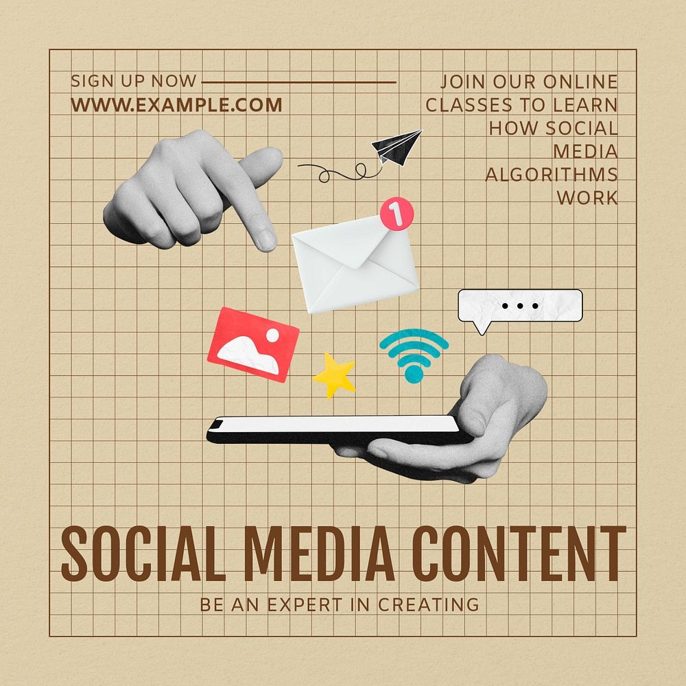 Social media content Instagram post template, editable text