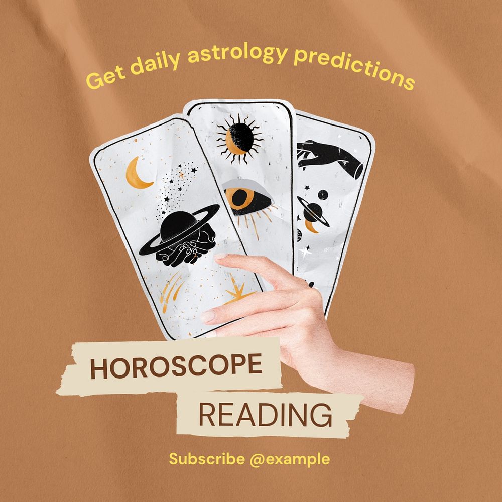 Horoscope reading Instagram post template, editable text