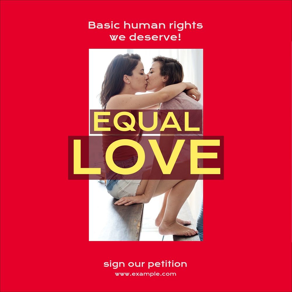 Equal love Instagram post template, editable design