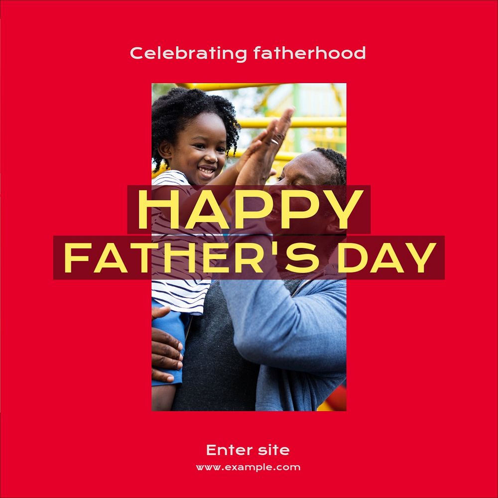 Happy father's day Instagram post template, editable design